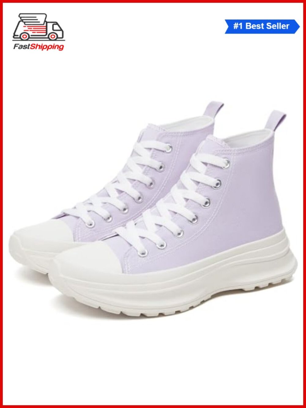 ✨ High Top Platform Canvas Sneakers Lace-Up Casual Classic Shoes for Women